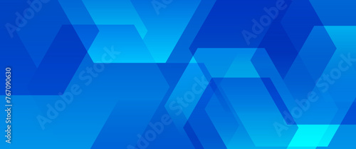 Blue abstract banner with shapes. For business banner, formal backdrop, prestigious voucher, luxe invite, wallpaper and background