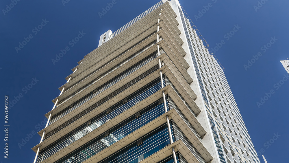 Luxurious Residence skyscraper timelapse in Dubai Marina, UAE