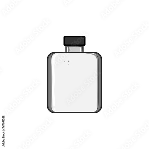 bottle flask alcohol cartoon. metal vodka, mockup whisky, splash banner bottle flask alcohol sign. isolated symbol vector illustration