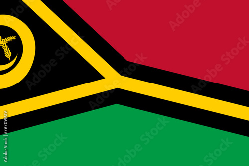 Vanuatu flag - rectangular cutout of rotated vector flag.