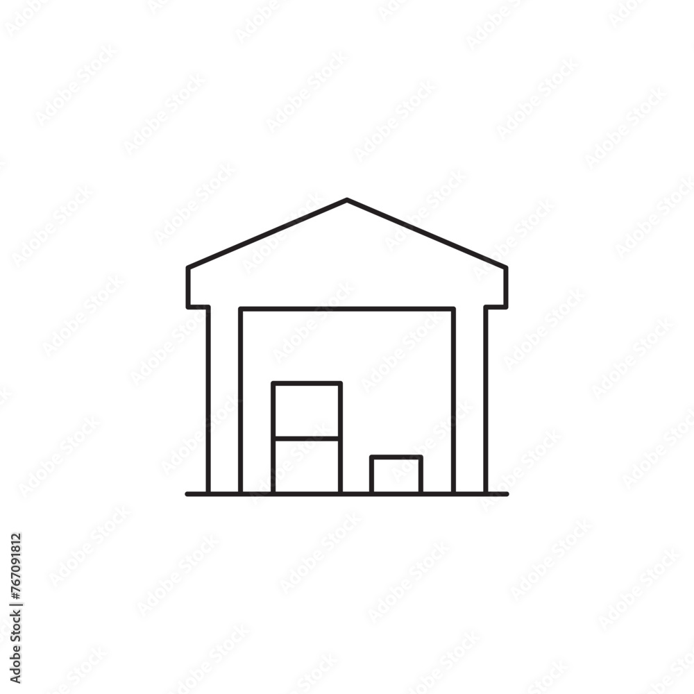Warehouse vector icon. Storage flat sign design. Delivery storage symbol pictogram. Warehouse UX UI icon. Warehouse vector icon. Storage flat sign design. Delivery storage symbol pictogram. Warehouse UX UI icon.
