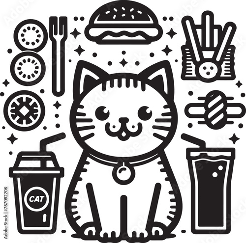 cartoon, vector, animal, cat, illustration, coloring, drawing, funny, line, fun, coloring book, children, sketch, pet, cute, lion, art, kitten, love, character, baby, outline, smile, design, comic,bla