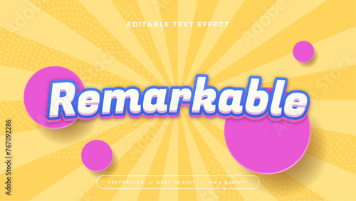 White yellow and purple violet remakeable 3d editable text effect - font style