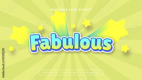 Blue and green fabulous 3d editable text effect - font style