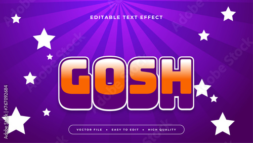 Orange white and purple violet gosh 3d editable text effect - font style