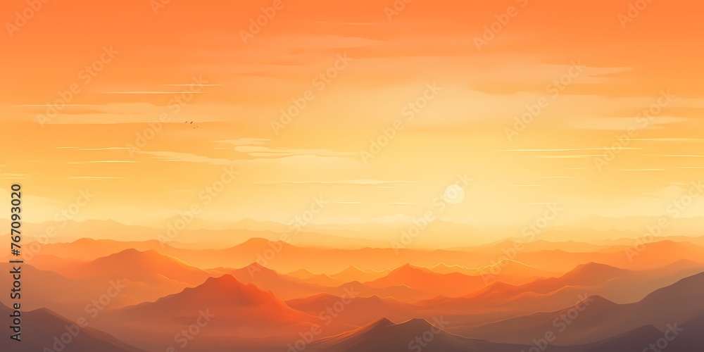 A picturesque scene of a gradient background, transitioning from pale yellows to vibrant oranges, reminiscent of a peaceful sunrise over the horizon.