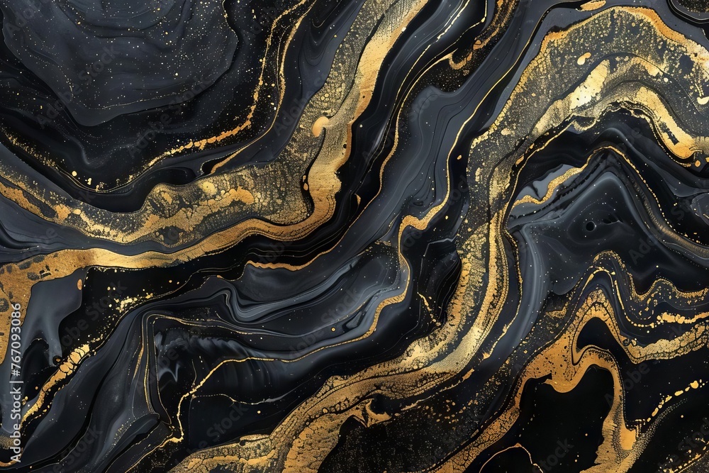 Luxurious Black and Gold Marbled Texture, Elegant Abstract Ink Painting for Home Decor Luxurious Black and Gold Marbled Texture, Elegant Abstract Ink Painting for Home Decor
