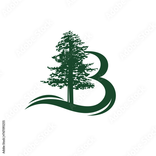 Spruce logo, Spruce logo with letter B concept
