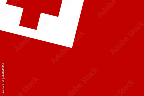Tonga flag - rectangular cutout of rotated vector flag. photo