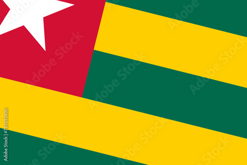 Togo flag - rectangular cutout of rotated vector flag.