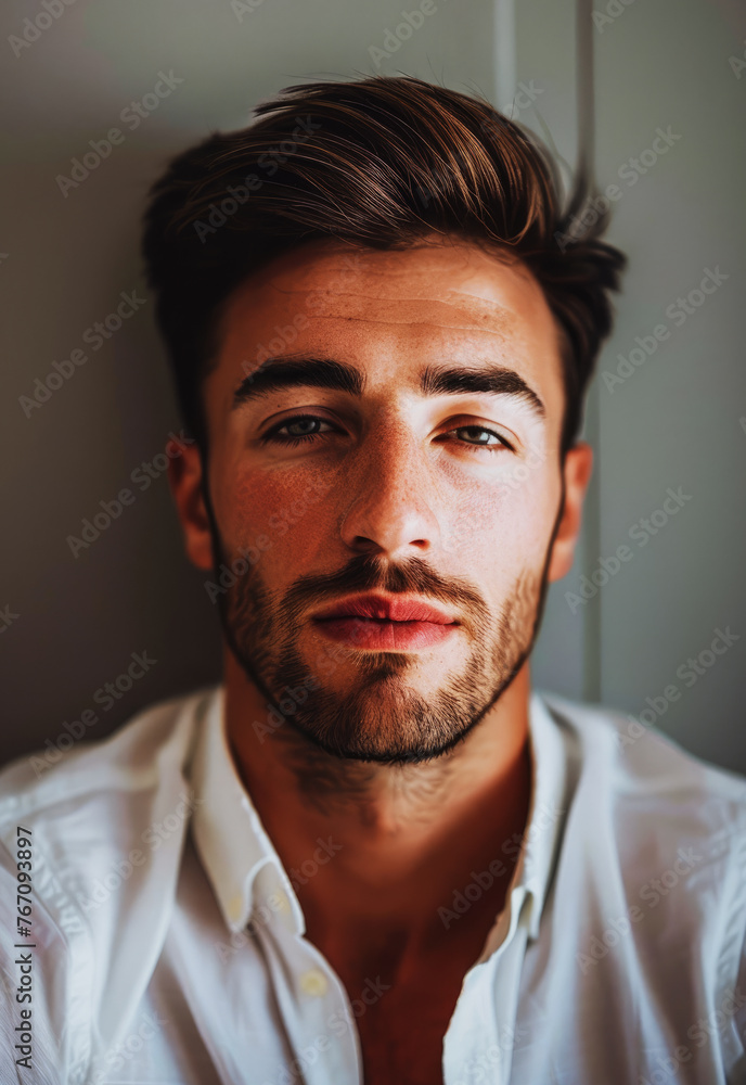 Obraz premium Man portrait close up face