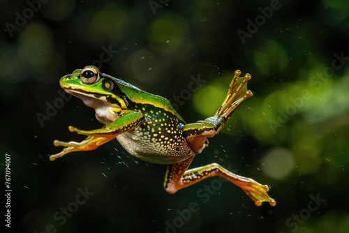 The leap of a planning frog Rhacophorus reinwardtii