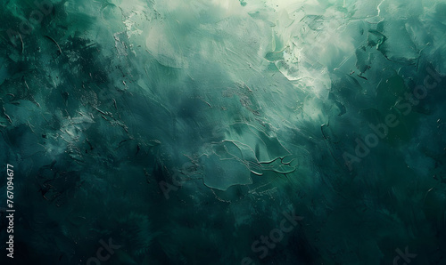 Abstract Dark Green Paint Background with Grunge Texture