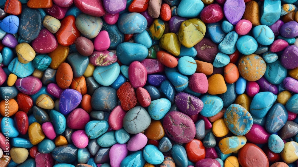 Colorful beach shiny stones on background Colorful beach shiny stones on background