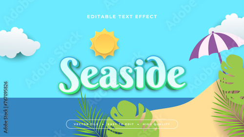 Colorful seaside 3d editable text effect - font style