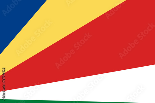 Seychelles flag - rectangular cutout of rotated vector flag.