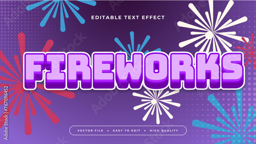 Colorful firework 3d editable text effect - font style