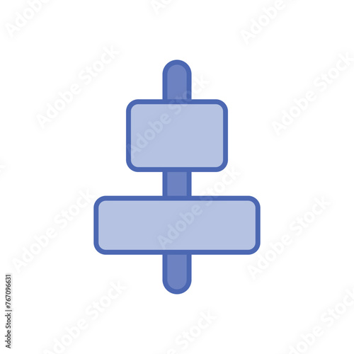 Blue Line Center Alignment vector icon