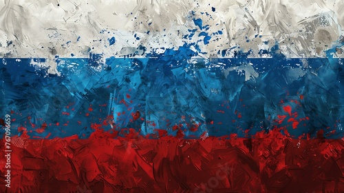 grunge painted flag of Russia, patriotic background