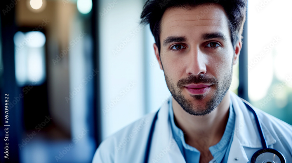 Doctor with Stethoscope in Hospital Doctor with Stethoscope in Hospital