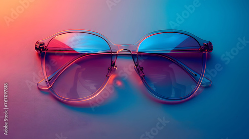 Stylish Sunglasses on Gradient Background Captured in High Resolution © PLATİNUM