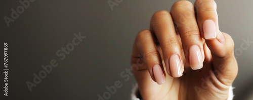 Fingernails Nail art nude colored nail polish photo