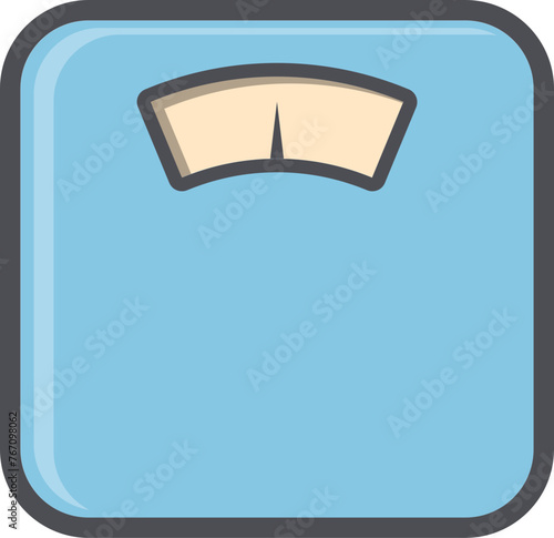 Blue weigh scales vector illustration isolated on transparent background