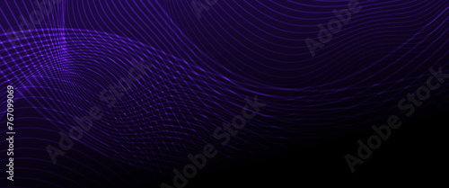 Purple violet and black dark vector 3D technology futuristic glow with line shapes banner. Suit for cover  poster  banner  brochure  header  website vector