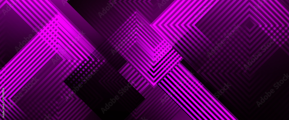 Purple violet and black dark vector abstract modern futuristic 3D line banner with shapes. For business banner, formal invitation backdrop, luxury voucher, prestigious gift certificate Purple violet and black dark vector abstract modern futuristic 3D line banner with shapes. For business banner, formal invitation backdrop, luxury voucher, prestigious gift certificate