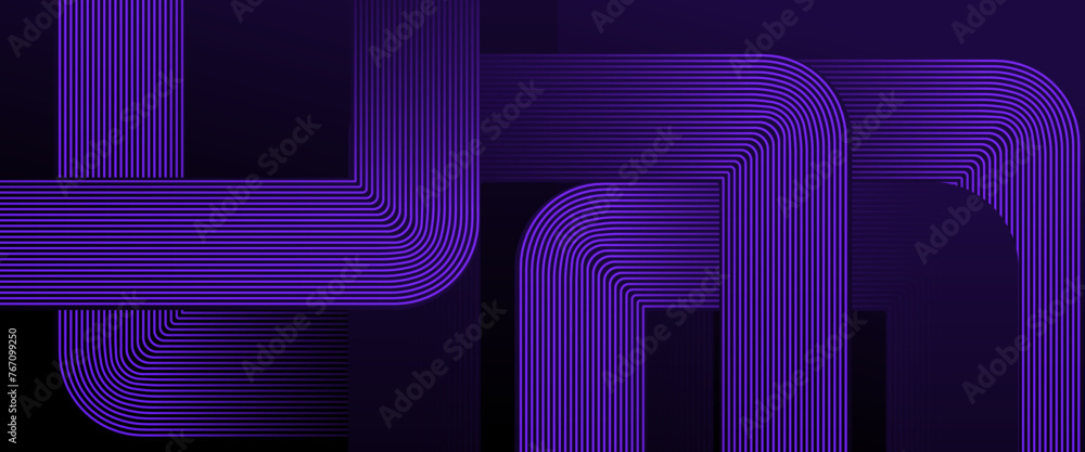 Purple violet and black dark violet vector 3d futuristic tech glow and shinning line simple modern abstract banner. For brochures, covers, posters, banners, websites, header Purple violet and black dark violet vector 3d futuristic tech glow and shinning line simple modern abstract banner. For brochures, covers, posters, banners, websites, header