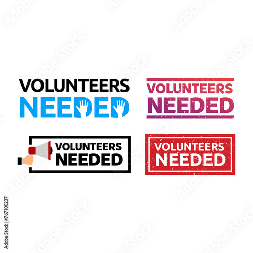 Set of volunteer logo premium vector illustration.