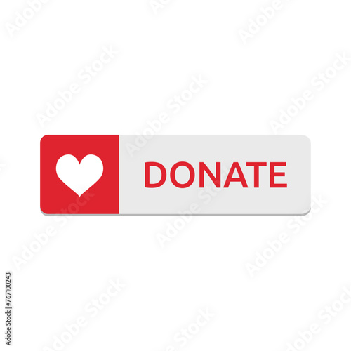Donate web button. Symbol of financial aid isolated on white background. Vector illustration.