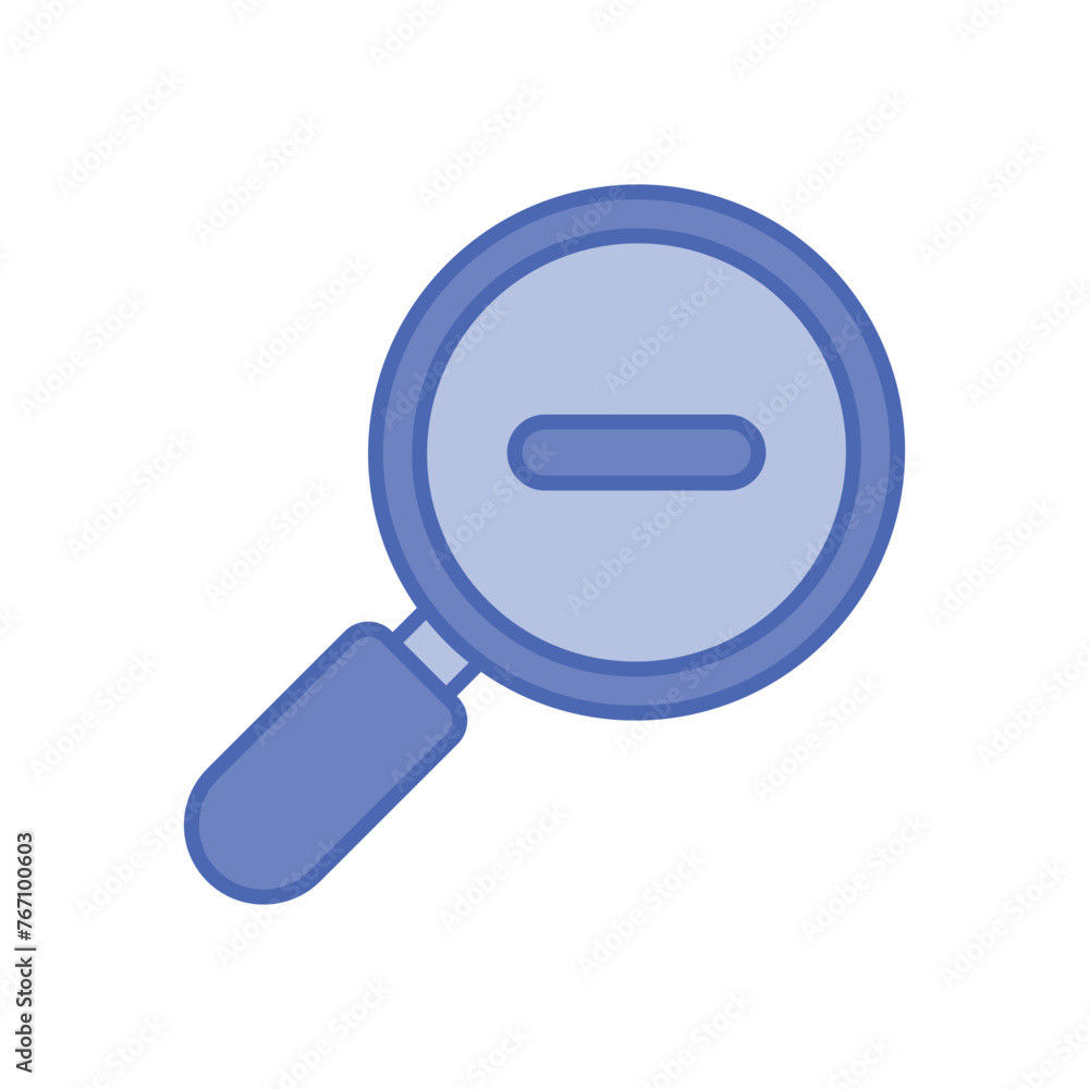Blue Line Zoom Out vector icon Blue Line Zoom Out vector icon
