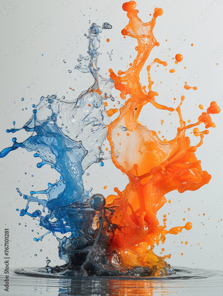 orange and blue splash