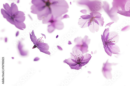 Blurry Flowers in Motion on Transparent