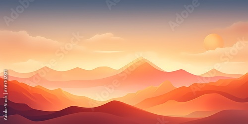 A dynamic gradient landscape, blending from fiery tangerines to deep indigos, creating an impactful canvas for graphic design.