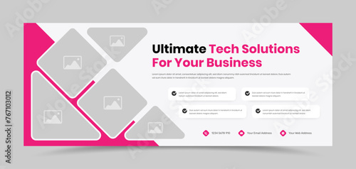 Multipurpose ads presentation corporate business web banner with multiple image placeholder