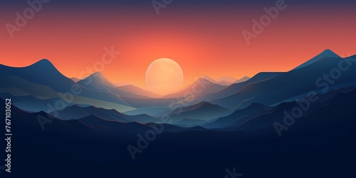 A dynamic gradient landscape  blending from fiery tangerines to deep indigo  creating an impactful canvas for graphic resources.