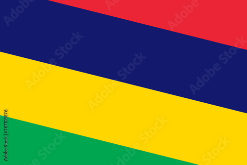 Mauritius flag - rectangular cutout of rotated vector flag.