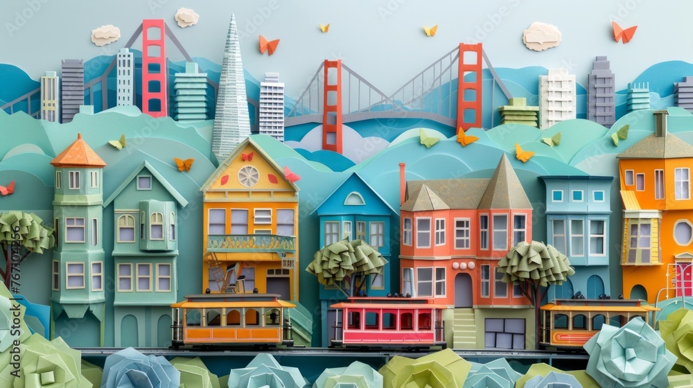 Origami Paper Town: San Francisco Essence

