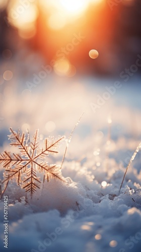 Christmas snowflakes winter background with bokeh. © vlntn