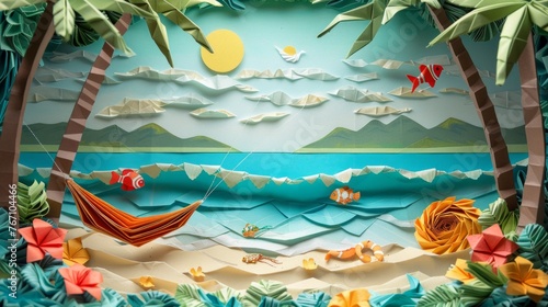 Origami Paper Town: Tropical Vacation Essence