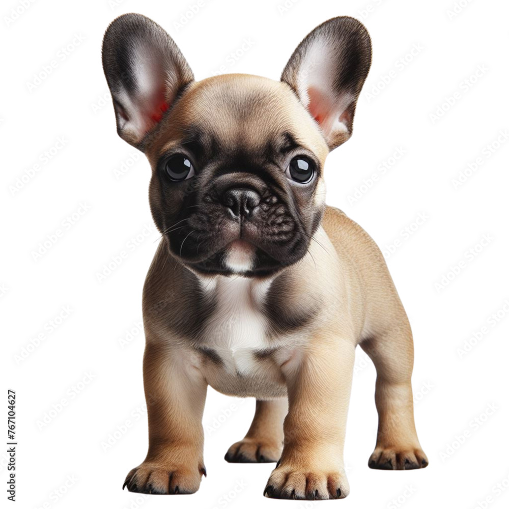 French bulldog puppy on a transparent background