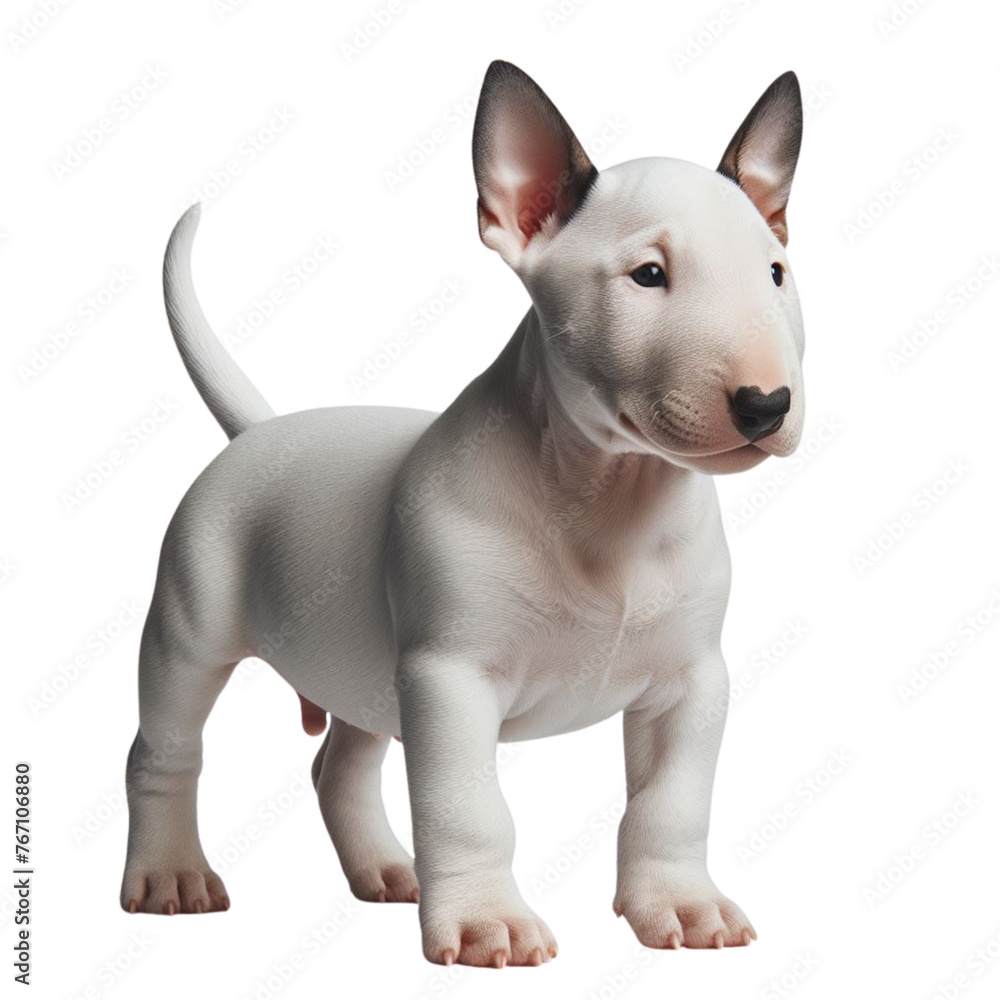 Bull terrier puppy, on a transparent background