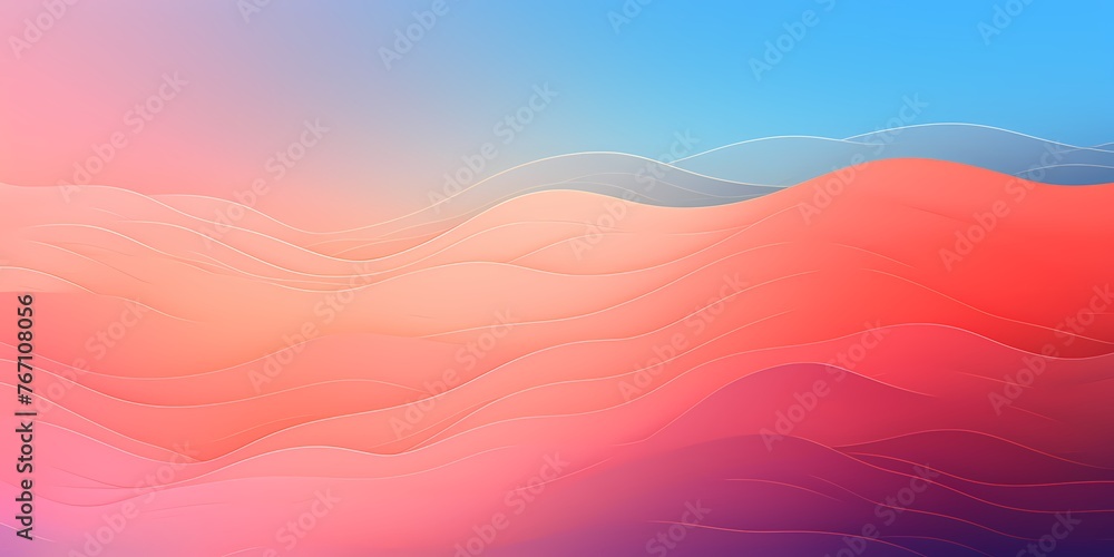 A captivating gradient blend, ranging from peachy corals to twilight blues, offering a vibrant setting for graphic resources. - obrazy, fototapety, plakaty 