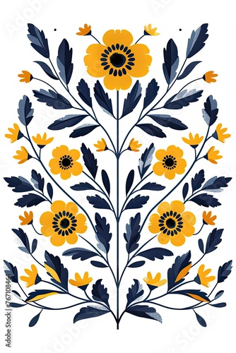 Floral decoration in the style of modern illustration made with Generative AI 