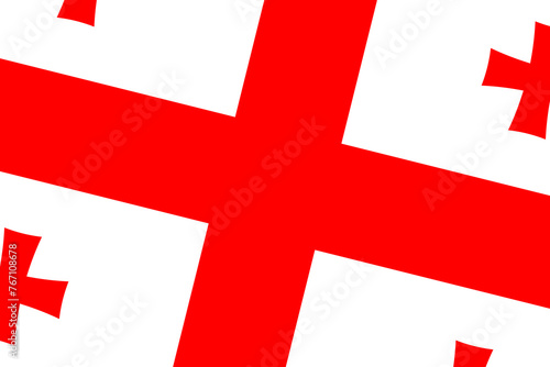 Georgia flag - rectangular cutout of rotated vector flag.