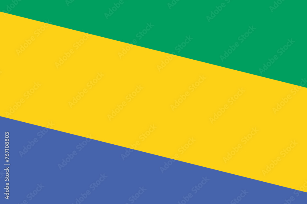 Gabon flag - rectangular cutout of rotated vector flag. Gabon flag - rectangular cutout of rotated vector flag.