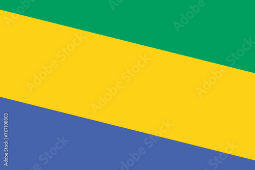 Gabon flag - rectangular cutout of rotated vector flag.