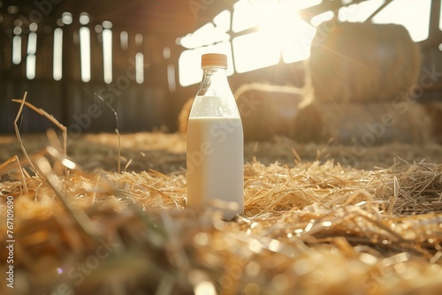 milk bottle on a farm